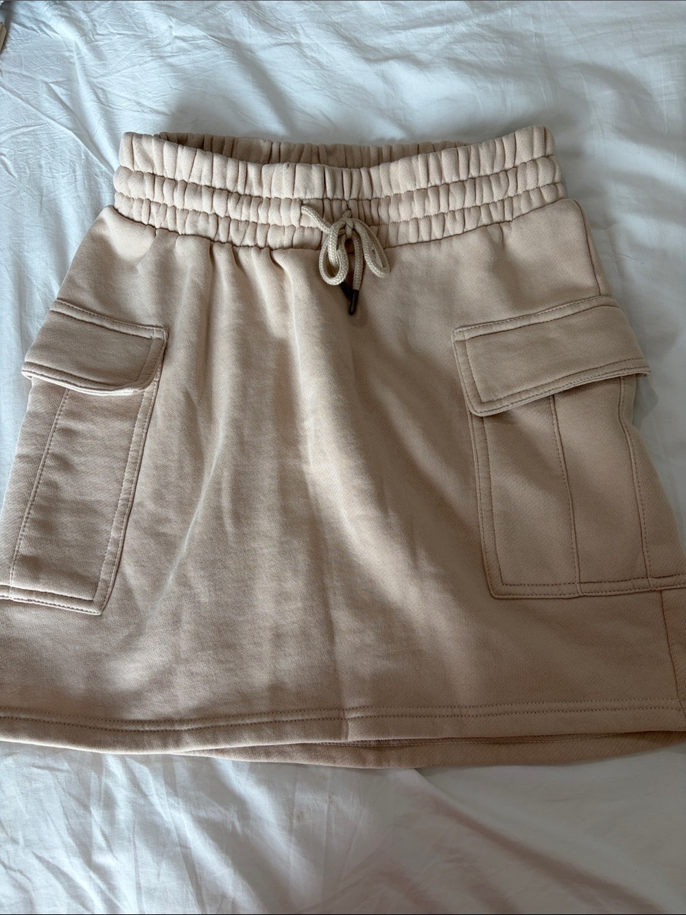 Universal Thread Beige Cargo Pocket Drawstring Skirt